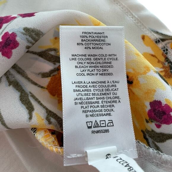 Express White Floral Halter Top S – Gold & Pink Print, Sleeveless, EUC - Picture 7 of 7